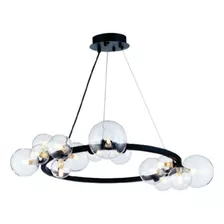 Pendente Versus Preto Bella 98w Dw011 Vidro 85cm G9 Redondo 110v/220v