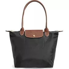 Longchamp 'medium 'le Pliage' - Bolso Bandolera, Color Negro