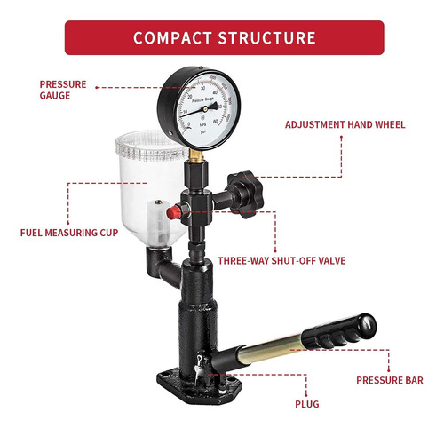 Probador Presion Inyectores Diesel Hierro 60mpa 8000psi  Foto 4