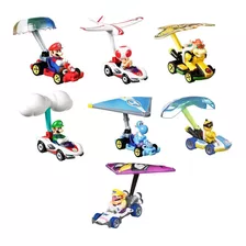 Figura Muñeco Hot Wheels Personaje Mario Kart Auto Volador 