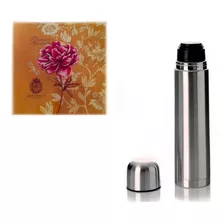 Termo Flor Fucsia Peonia 1l Acero Inoxidable Personalizados