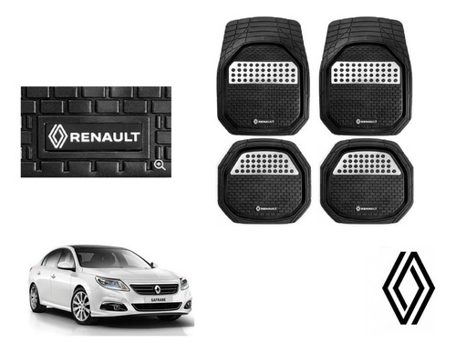 Tapetes 3d Logo Renault + Cubre Volante Safrane 2011 A 2015 Foto 2