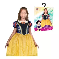 Fantasia Roupa Menina Branca De Neve Luxo Princesa Disney 