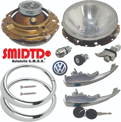 Kit Manijas Chapas Biceles Faros S/foco Vw Sedan 93-04 Vocho Foto 2