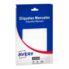 Etiquetas Avery Multiuso Blancas 19.8x33.7mm A3024