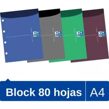 Block A4 De 80 Hojas Cuadriculado Oxford Colores Surtidos