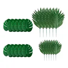 Pack 10 Hojas De Palmera Y Mosntera Artificial Decoracion