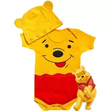 Body Bebê Temático Ursinho Pooh + Touquinha