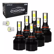 Kit 6 Lâmpadas Super Led 6000k Code Farol Alto Baixo Milha