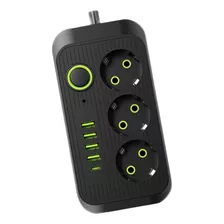 Tira De Energia, Adaptador De Tomada De Viagem Da Preto 3