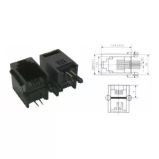 Kit 10pçs Plug Telefonia 4p4c Rj11 Cinza Circuito Impresso