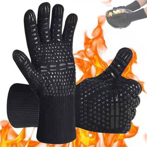 Guantes de horno extra largos para proteger la muñeca a prueba de calor,  guantes de horno, platos calientes de forma segura, resistentes para uso  profesional y en cocina, 1 guante (rojo) 