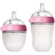 Biberón Mamadera Como Tomo Silicona 150 250 Ml Rosa Verde