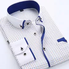 Camisa Francesa En D Para Hombre, Camisa De Vestir Cómoda Pa