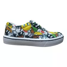 Tenis De Lona Casual Looney Tunes, Bueno, Bonito Y Barato