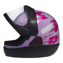 Capacete San Marino Femme Moto Fechado Mulher Feminino Flor Cor Lilás Tamanho 58