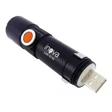 Mini Lanterna Led Inova Recarregavel Potente Usb Preta Cor Da Luz Branco