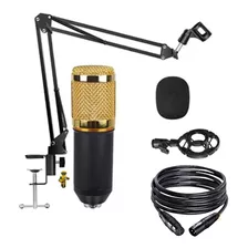 Set Microfone Condenser C/ Braço Articulado E Antipuf Studio