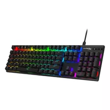 Teclado Gamer Hyperx Alloy Origins Qwerty Blue Español Latinoamérica Color Negro Con Luz Rgb