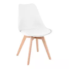 Cadeira Eames Wood Leda Branca Resistente Cor Da Estrutura Da Cadeira Marrom-claro Cor Do Assento Branco