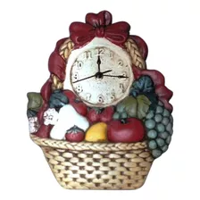 Reloj Decorativo De Pared Canasta Frutas O Flores