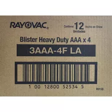 Caja De Pilas Rayovac Heavy Duty Aaa (12 Blister De 4uni)