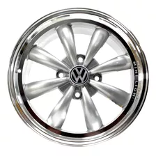 Rines 15x6.5 Barrenacion 4/130 Para Vocho Vw Logo Silver