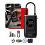 Mini Compressor Digital Portátil Rezzet Para Carro Moto E Bicicleta Com Calibrador Digital Inflador Elétrico De Pneus 12v Display Lcd Lanterna Led Compacto E Recarregável Preto 127/220v