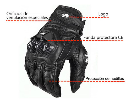 Furygan - Guantes De Piel Para Motocicleta Con Protecciones Foto 7
