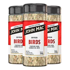 Tempero Para Aves Dry Rub Birds John Mac 340g (3 Unidades)