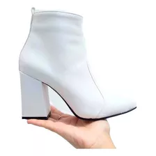 Bota Botita Mujer Taco Cuadrado Moda 