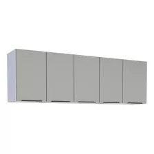 Armário Aéreo Cozinha Aço 180cm 5 Porta Jupter Cozimax Cinza