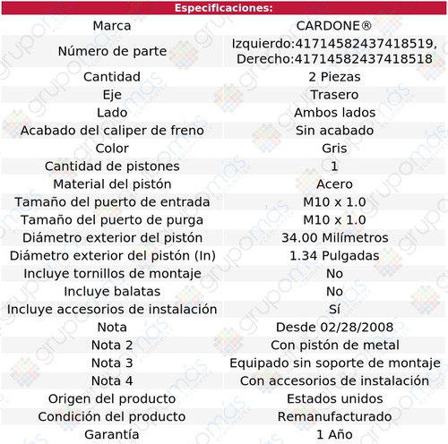 2 Mordazas De Freno Traseros Para Hyundai Sonata V6 3.3l 08 Foto 2