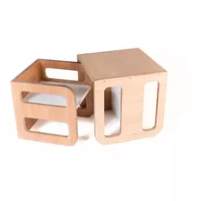 Silla Cubo De 3 Posiciones + Mesita Montessori Piodino