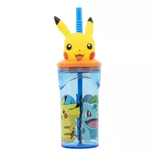 Vaso Infantil Con Figura 3d Pokemon Distorsion Color Celeste