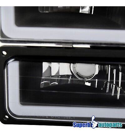 Fit 1994-1998 Gmc C10 C/k 1500 2500 3500 Black Headlight Spa Foto 6