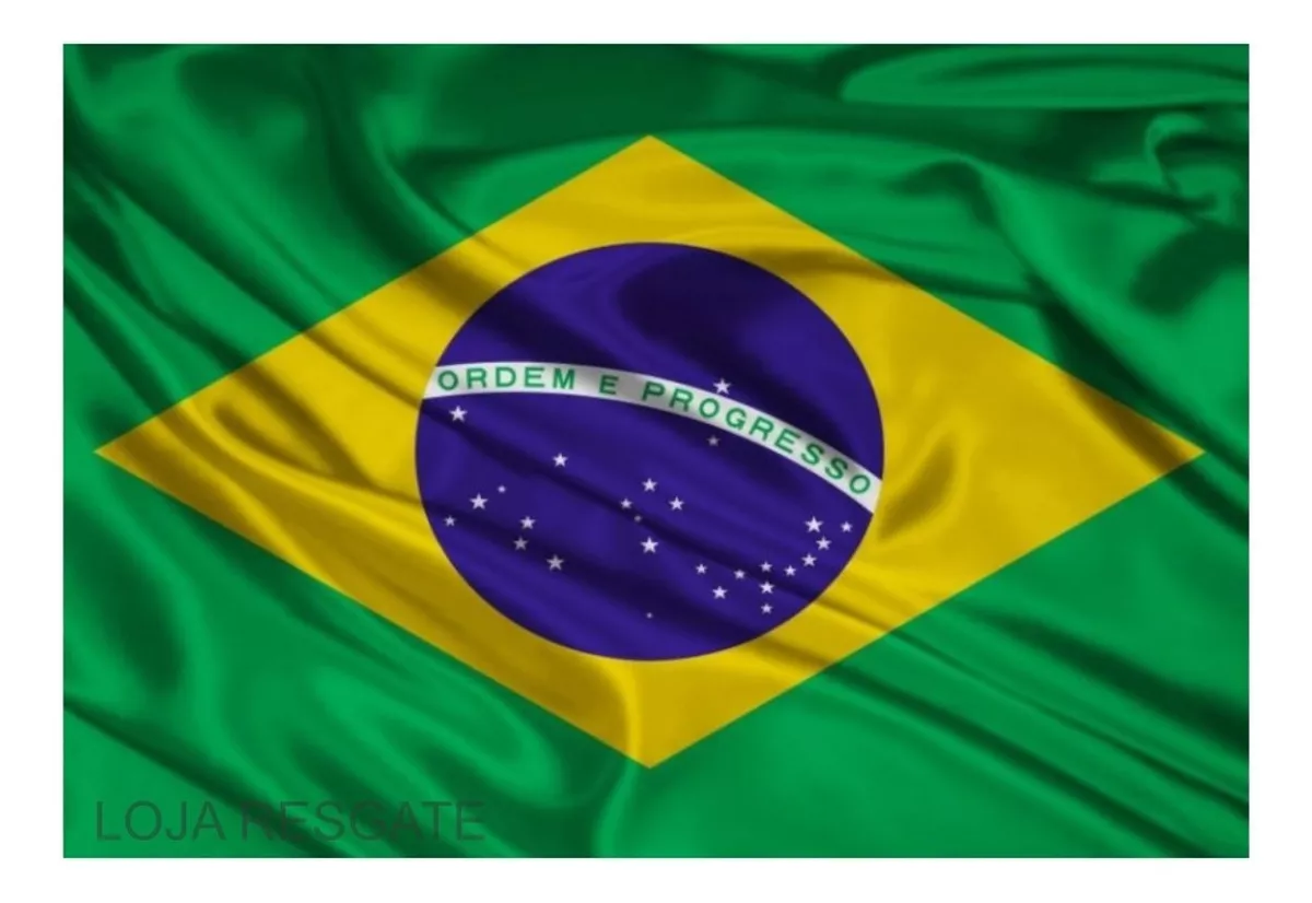 Bandeira Do Brasil Média Estampa Dos Dois Lados 60cmx90cm