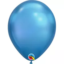 Balão De Látex Azul Chrome 11 Pol Pc 25un Qualatex #58278