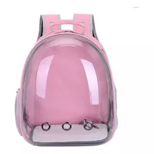 Mochila De Transporte Pet Visão 360 Panoramica Gato Cão Cor Rosa