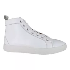 Tenis Botín Carlo Ronaldi Modelo 06 Mestizo Liso Blanco