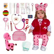 Bebe Reborn Girafinha Menina Silicone 100% 52cm Que Fala Lol