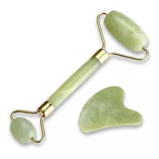 Rolo Massageador Facial Jade Verde + Guasha Coração Smart Gr