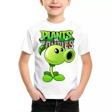 Camiseta Infantil Plantas Vs Zumbis Plants Peashooter Game