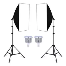 Kit Iluminação Luz Contínua 2x Softbox 50x70cm 105w Estúdio