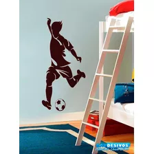 Adesivo Decorativo De Parede Jogador Chutando Bola, Futebol