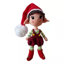 Amigurumi Muñeco De Apego Duende De Papa Noel Navidad