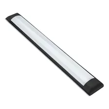 Luminária Tubular Preto Led 18w 60cm Sobrepor Calha 4000k