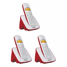 Combo 3 Telefones Sem Sio Ts 3110 + 2 Ramais Ts 3111 Branco