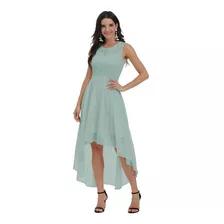 Vestidos Fiesta Elegantes Mujer Cuello Redondo Sin Manga