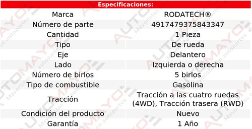 1 - Maza De Rueda Del Izq/der Rodatech 1500 V8 5.7l 12-18 Foto 5